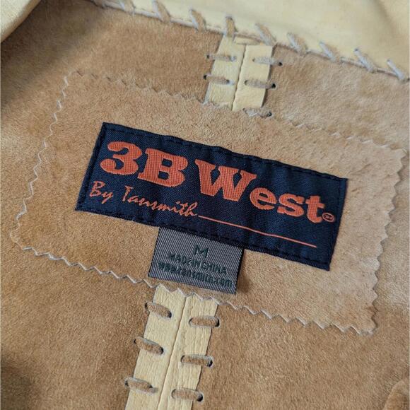 SOLD Vintage 70s leather and suede whip stitch western shirt jacket - Picture 8 of 8